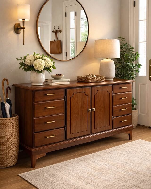 Walnut Entryway/Sideboard | Mid Century Style