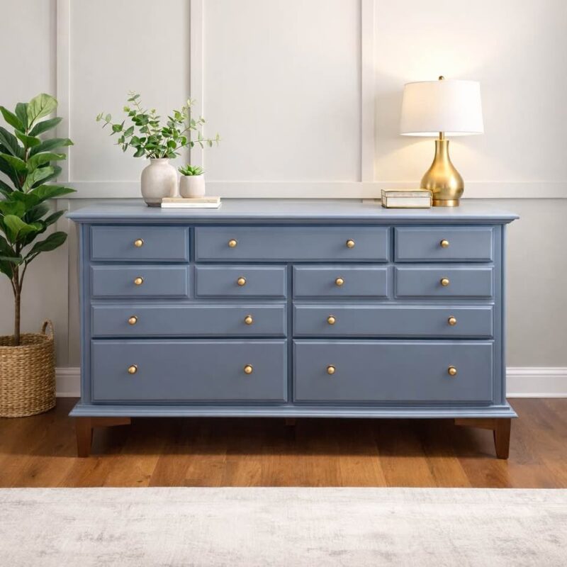 Professionally Refinished 7 Drawer Dresser | Custom Walnut MCM Base